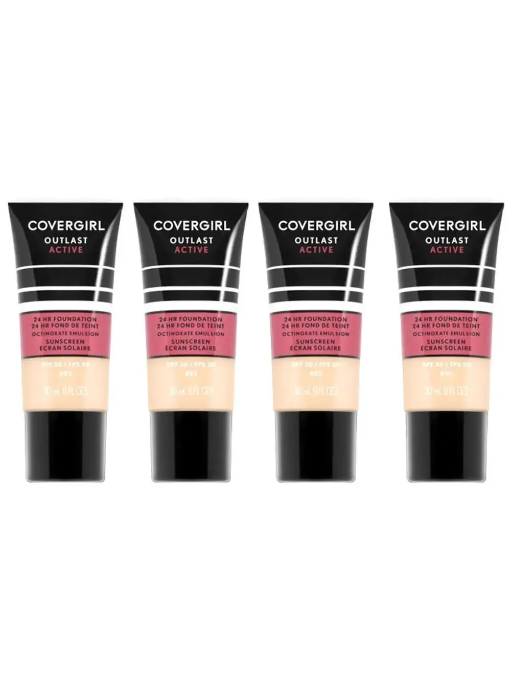4-Pack NEW COVERGIRL Outlast Active Foundation in 802 Golden Ivory (Sealed)